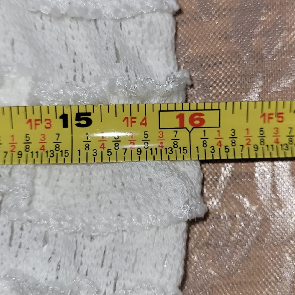 NWT Zara Cotton White Knit Ruffled Crop Top w/ Ruffle Straps Size Large - Picture 11 of 16